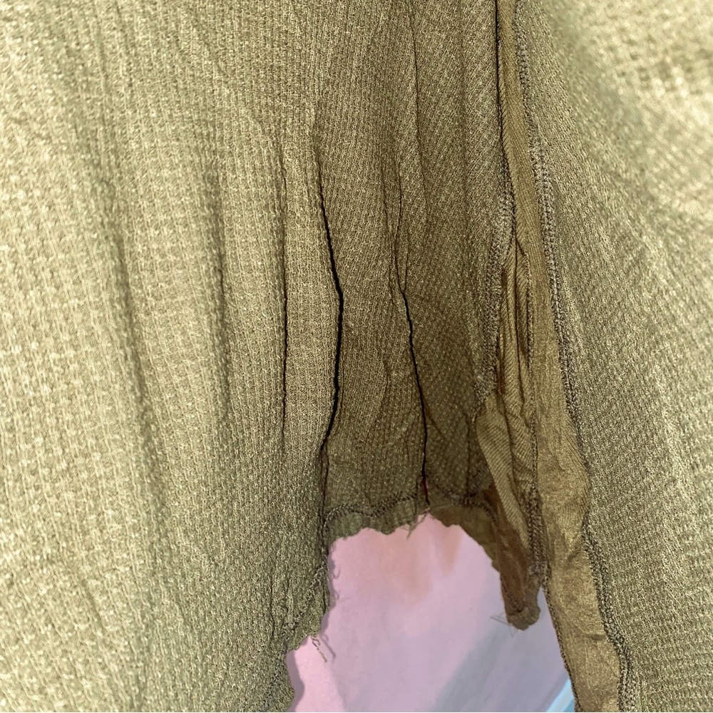 Free People Olive Green Long Sleeve Top We The Army Laguna Thumbhole Small Festi - Picture 11 of 14